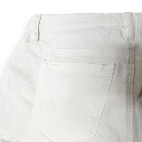 Blank NYC Little Queenie White Denim Cut-Off Short Blue Aztec Embroidery Size 27 - Picture 6 of 8